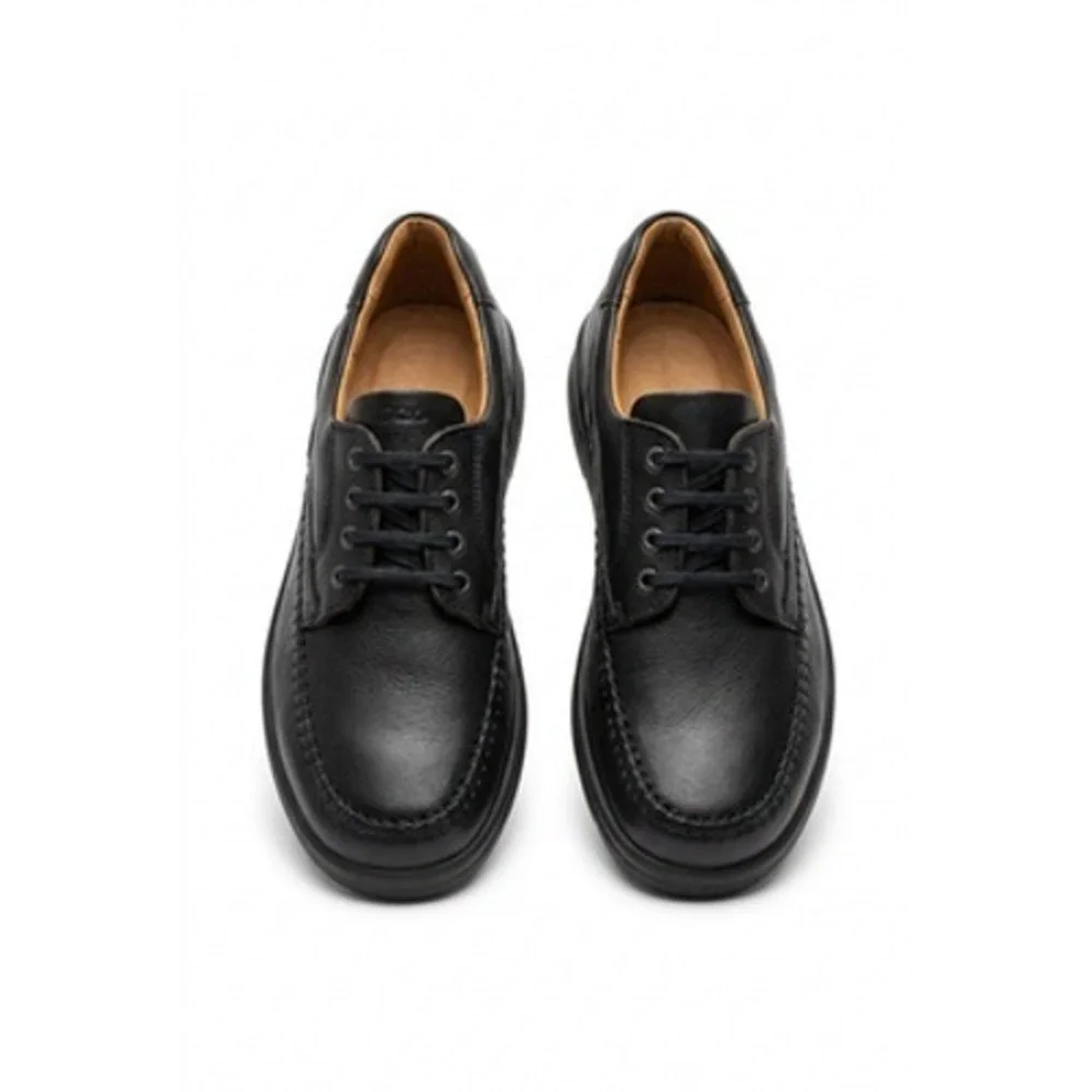 Ecco Shoes Mens Size 9.5 Black Leather Moc Toe Lace Up Casual Comfort Walking